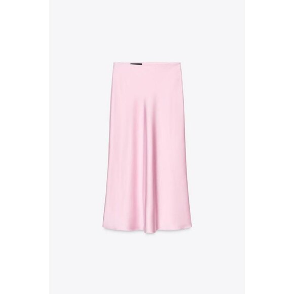 ZARA SATIN MIDI SKIRT - Picture 1 of 6